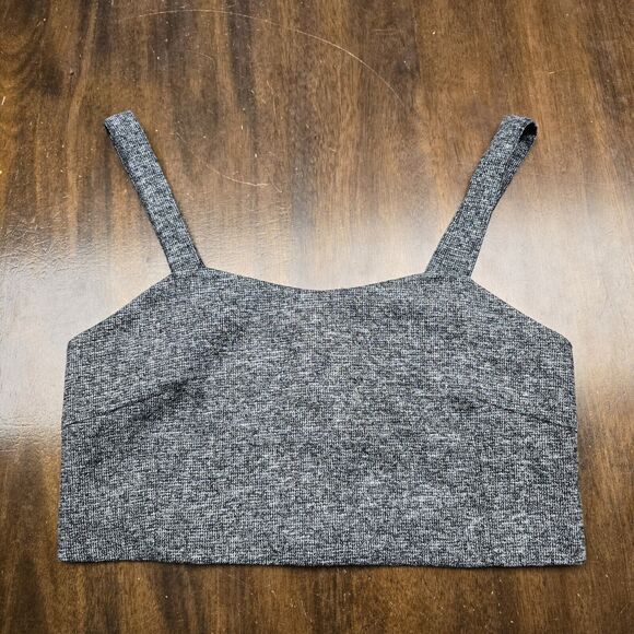 Women's By Ssiny Gray Wool Blend Crop Top Back Button Close | Size Small - Picture 1 of 9